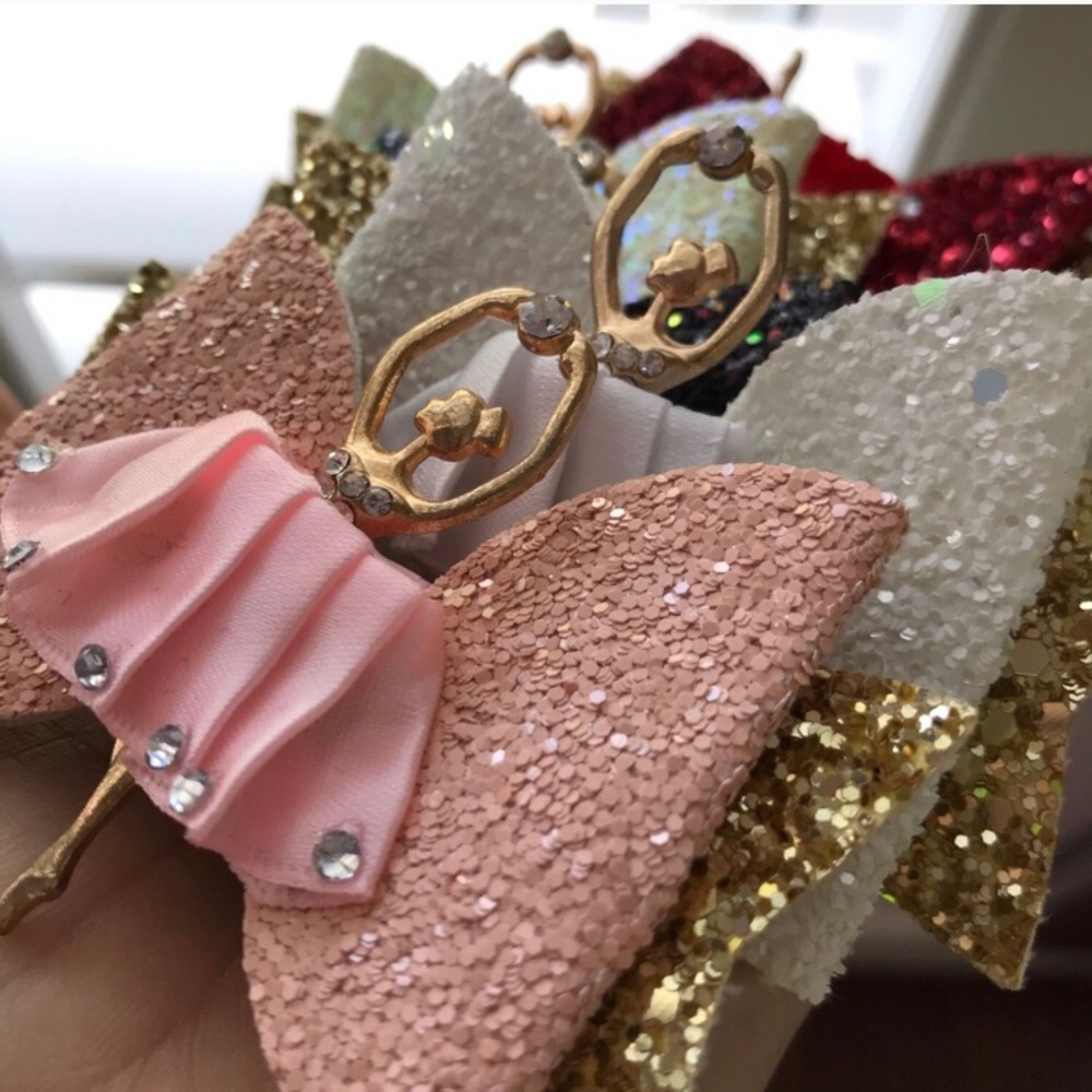 Sparkly Ballerina Hair Bow Clip